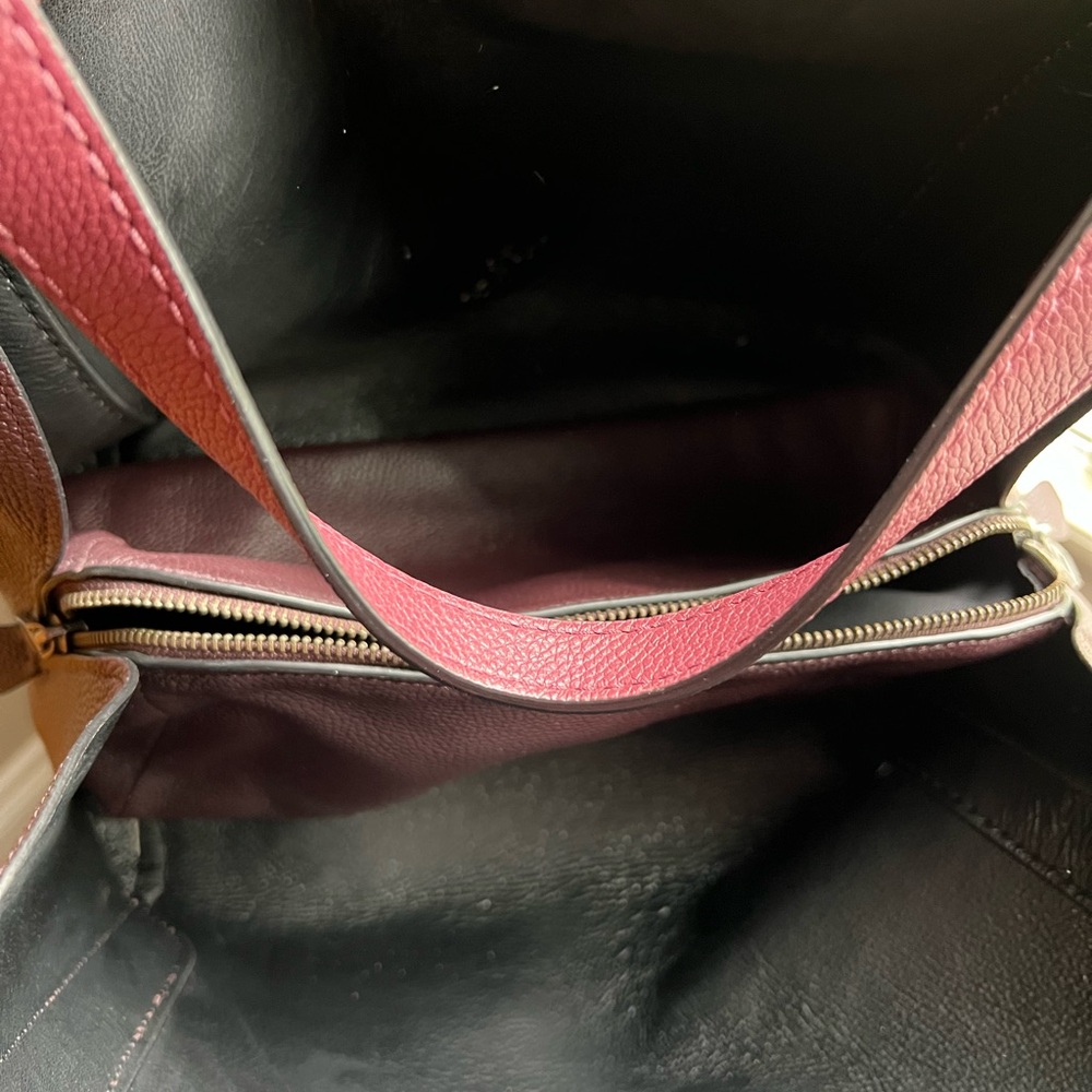 Coach Two Toned Burgundy Bag - Picture 4 of 5